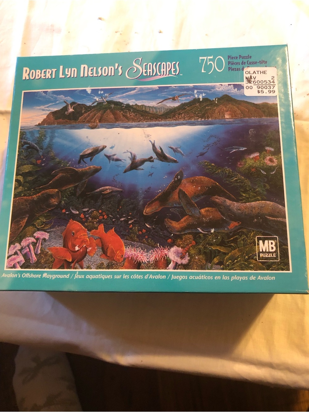 Hasbro Seascapes Puzzle Box in Turquoise and Blue